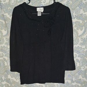 Coldwater Creek Black Acrylic Sweater